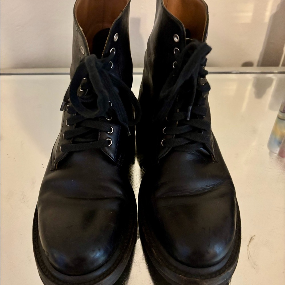 Women’s Frye Alice Black Leather Combat Boots - Picture 12 of 14